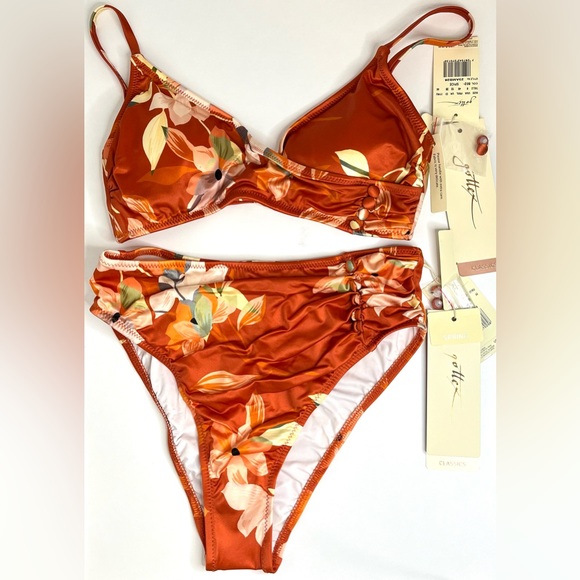 Gottex NWT Amore Spice Floral Rust Two Piece Swim Set - Picture 2 of 12